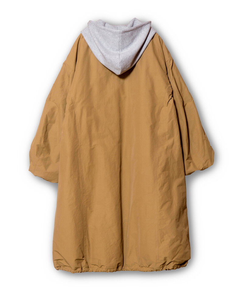  「フーデッドバルーンコート」|ノーカラーコート|