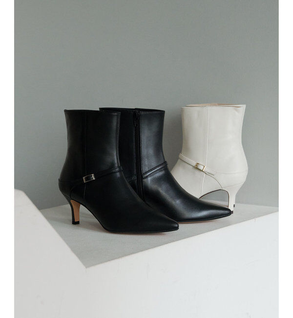  「【2.718】ベルトショートブーツ」|ショートブーツ|ブラック