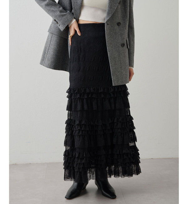  「【15th Anniversary】ティアードレーススカート」|スカート|