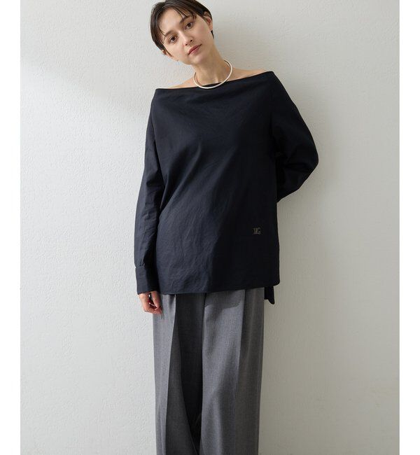  「ブロードオフショルダーブラウス」|シャツ・ブラウス|ブラック