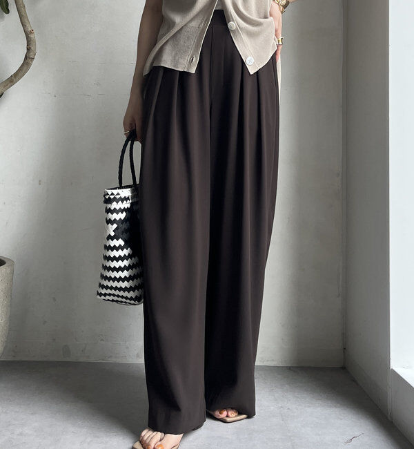  「【累計販売数3万枚突破/22色４サイズ展開！】タックワイドパンツ」|チノ|