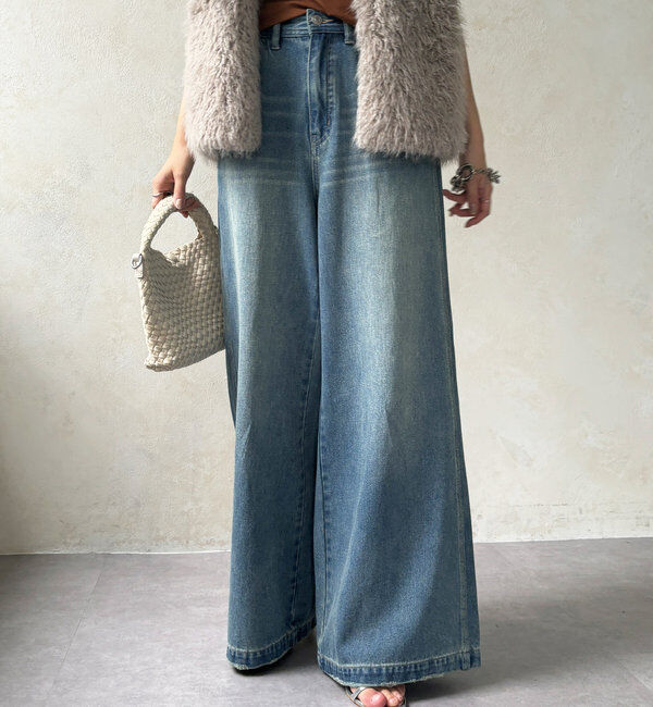  「【新色追加】ストレッチワイドフレアデニム」|デニム|