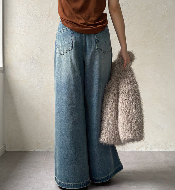  「【新色追加】ストレッチワイドフレアデニム」|デニム|