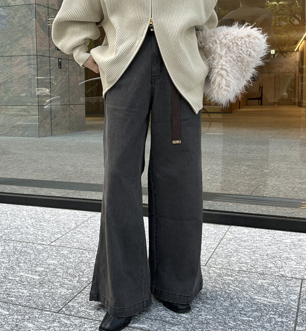  「【新色追加】ストレッチワイドフレアデニム」|デニム|