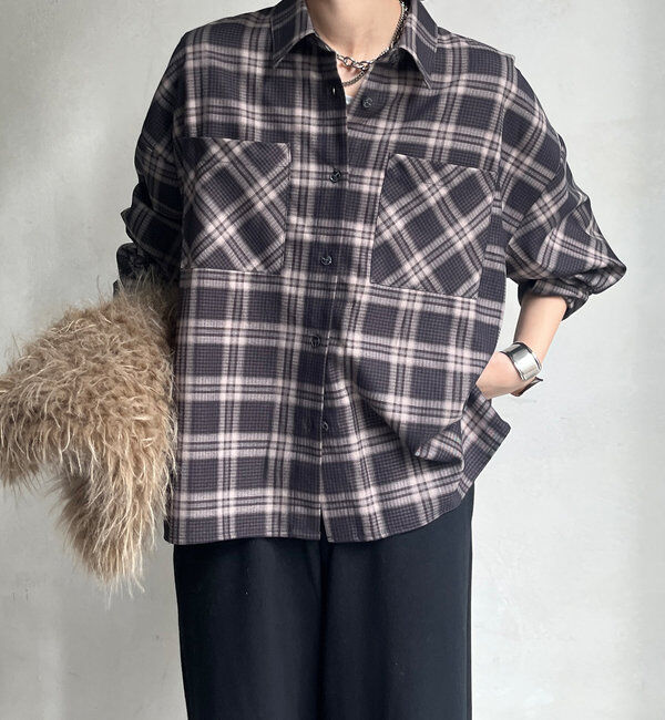  「ビエラチェックシャツ」|シャツ・ブラウス|ネイビー