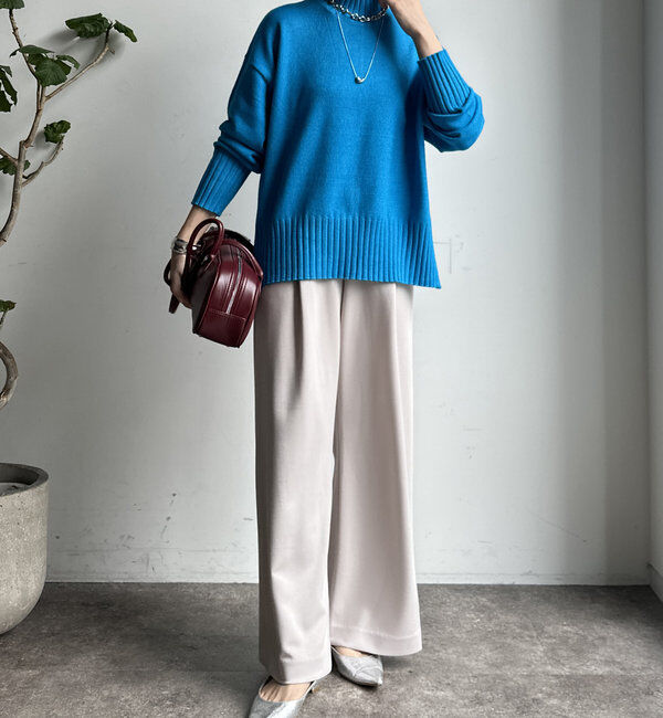  「【WEB限定】モッチリミドルゲージハイネックニット」|ニット・セーター|