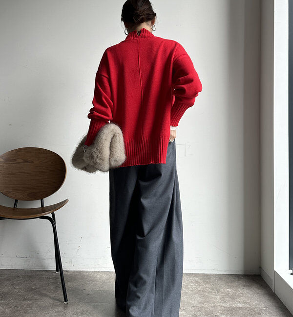  「【WEB限定】モッチリミドルゲージハイネックニット」|ニット・セーター|