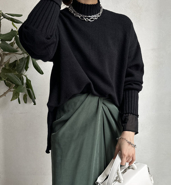  「【WEB限定】モッチリミドルゲージハイネックニット」|ニット・セーター|