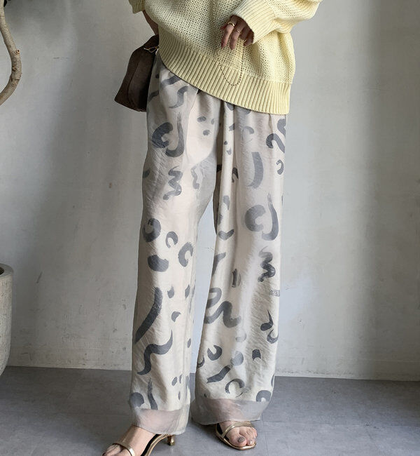  「【WEB限定】シアーレイヤード柄パンツ」|チノ|