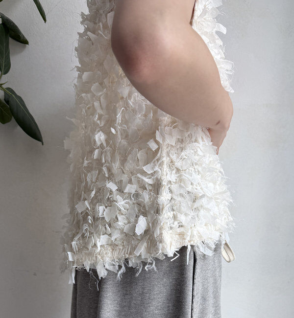  「【WEB限定】リボンフリンジベスト」|ニット・セーター|