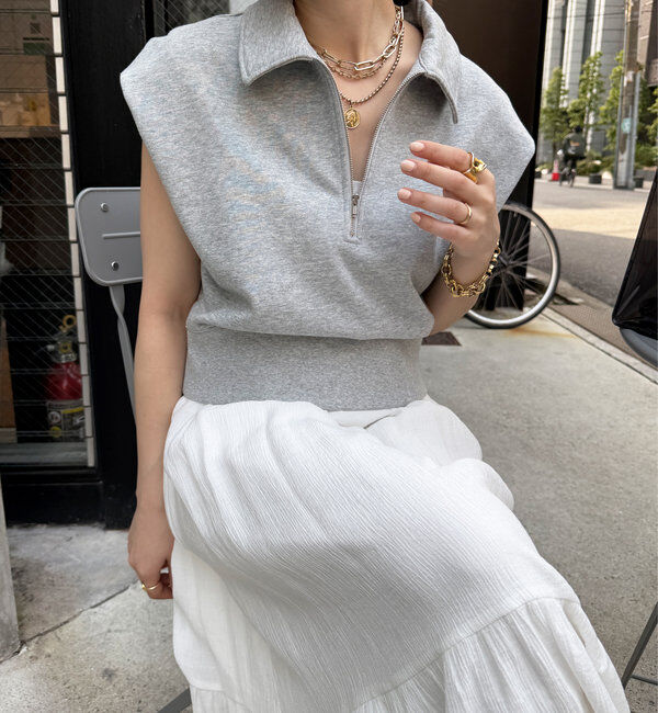  「ハーフジップスウェット＋ワンピースセット」|スーツ|グレー