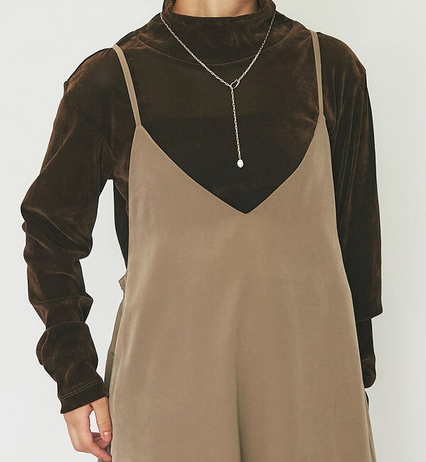  「チュールフロッキーハイネックカットソー」|Tシャツ・カットソー|ブラウン