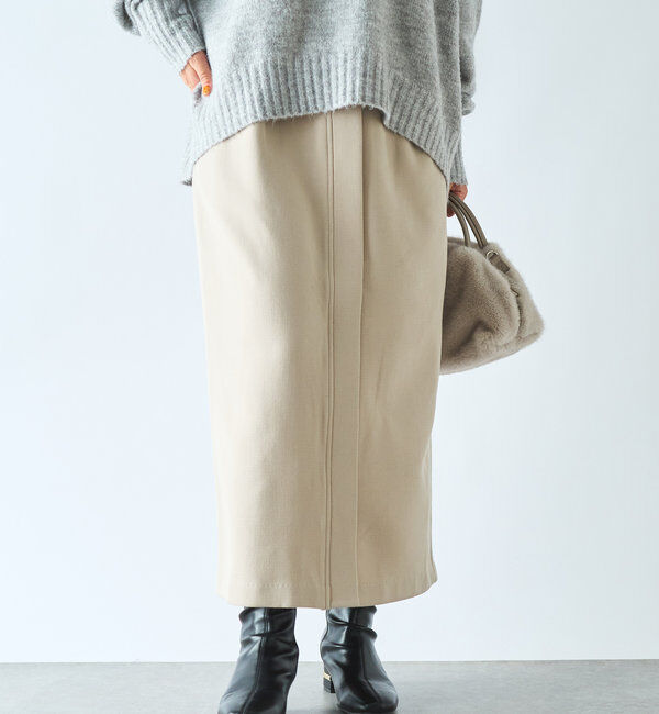  「裏起毛ストレッチハイウエストスカート」|スカート|