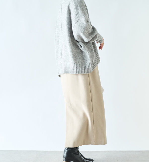  「裏起毛ストレッチハイウエストスカート」|スカート|