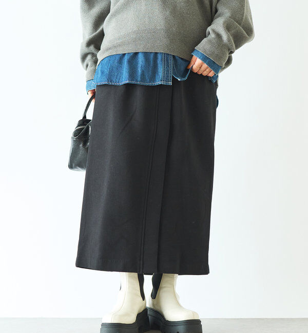  「裏起毛ストレッチハイウエストスカート」|スカート|