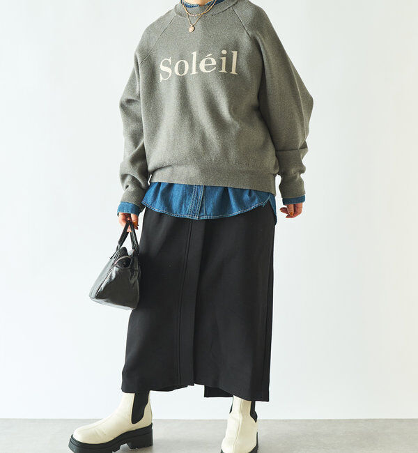  「裏起毛ストレッチハイウエストスカート」|スカート|