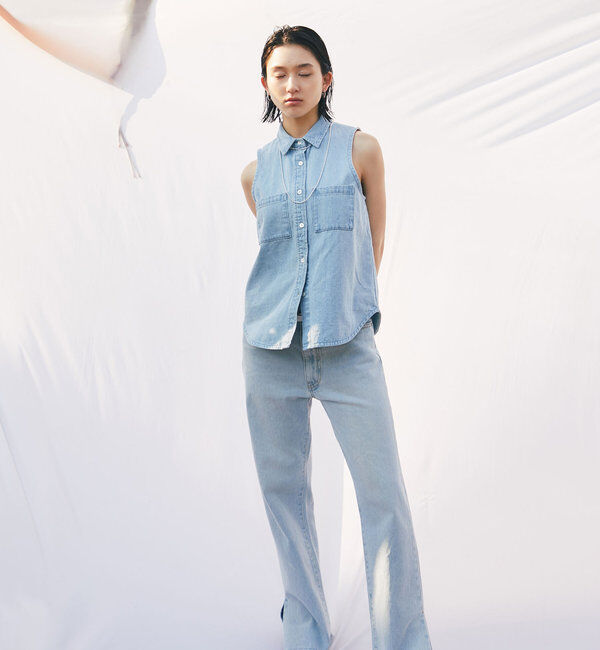  「【全骨格美脚見え！】slit DENIM」|デニム|