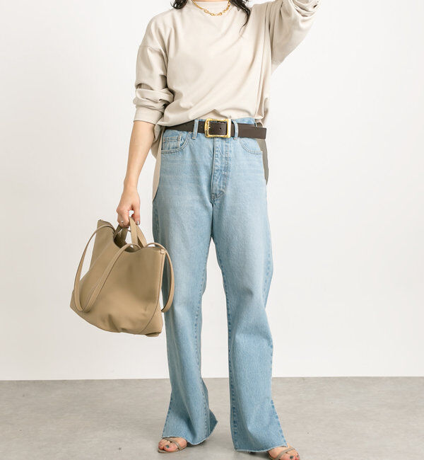  「【全骨格美脚見え！】slit DENIM」|デニム|