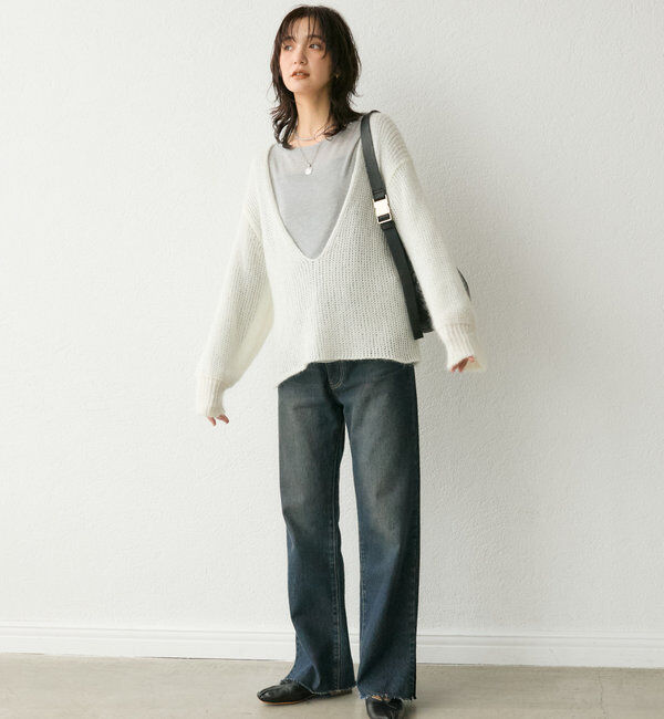  「【全骨格美脚見え！】slit DENIM」|デニム|