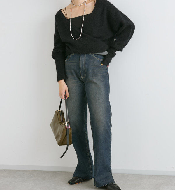  「【全骨格美脚見え！】slit DENIM」|デニム|