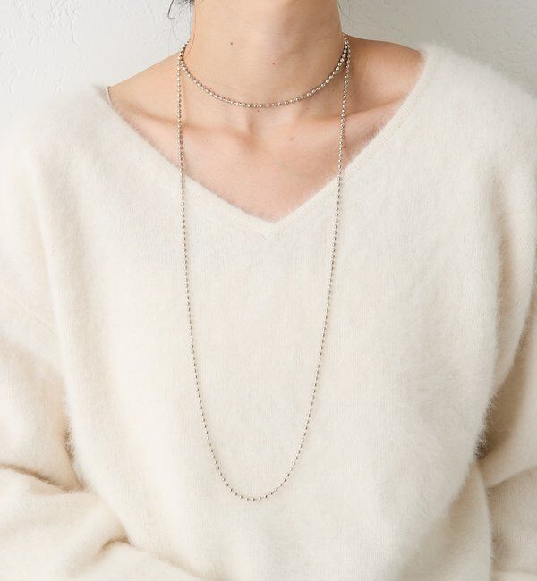  「【アレンジして楽しめる】ボールチェーンロングネックレス」|ブローチ・コサージュ|