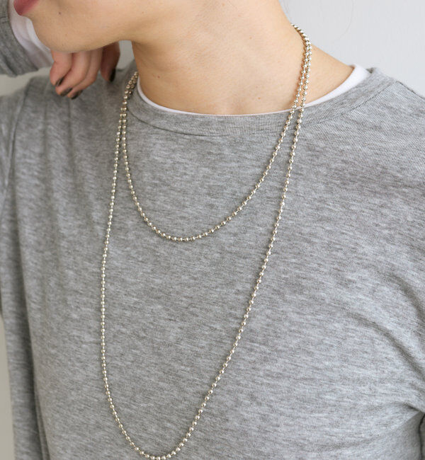  「【アレンジして楽しめる】ボールチェーンロングネックレス」|ブローチ・コサージュ|