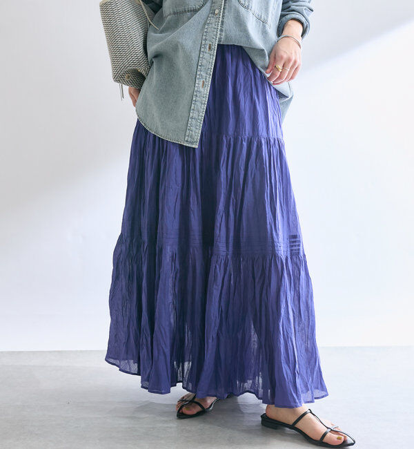  「【名品リバイバル/5色展開】コットンワッシャープリーツスカート」|スカート|