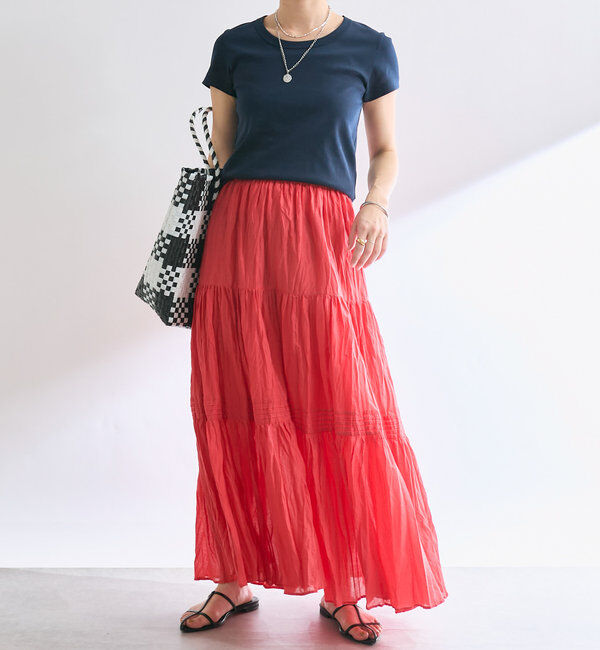  「【名品リバイバル/5色展開】コットンワッシャープリーツスカート」|スカート|