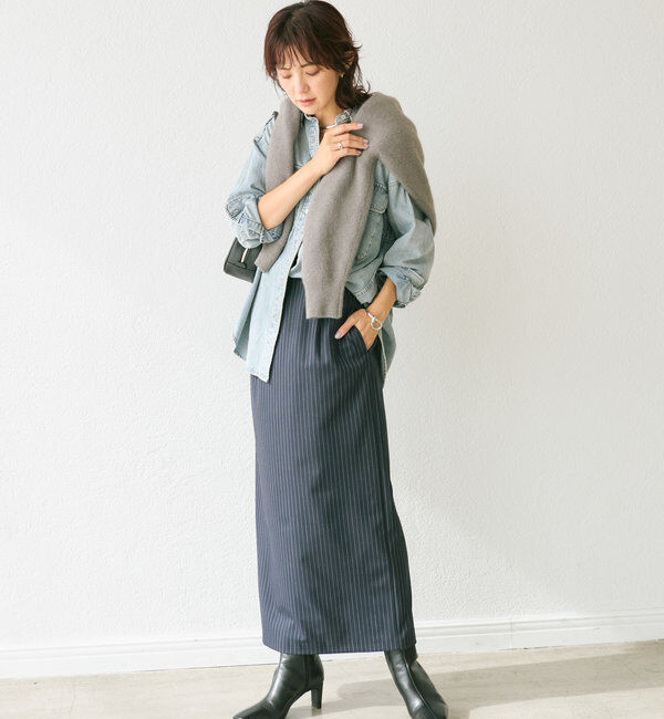  「【オンオフ着れる】ウォームギャザータイトスカート」|スカート|