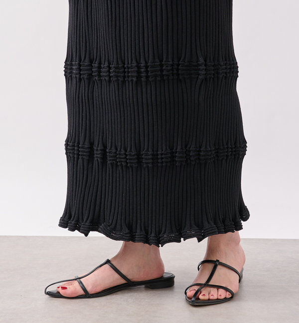  「【セットアップ対応】ウエービーリブスカート」|スカート|