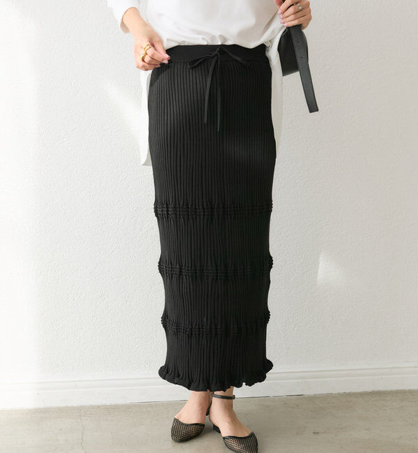  「【セットアップ対応】ウエービーリブスカート」|スカート|