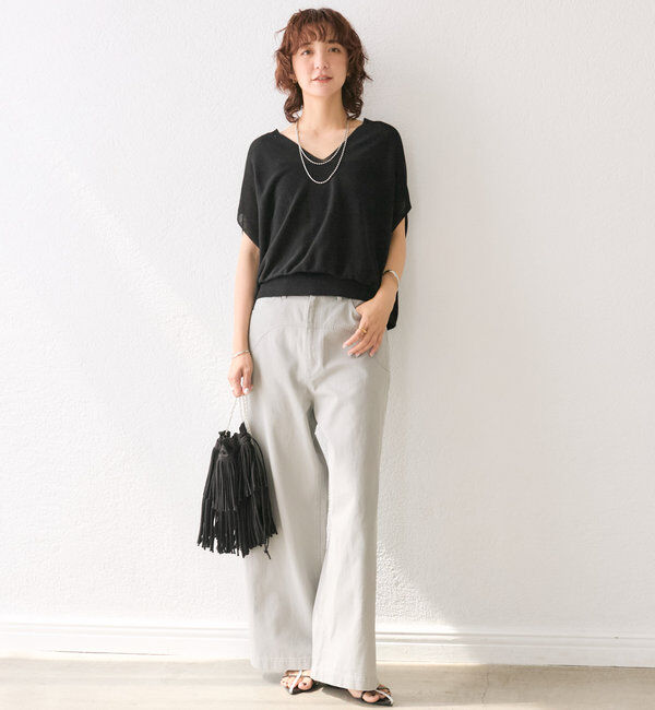  「【美シルエット】ライトギマフレンチコクーンニット」|ニット・セーター|