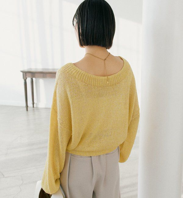  「予約【ワンショルやオフショルにも！】ペーパーMIXニット」|ニット・セーター|