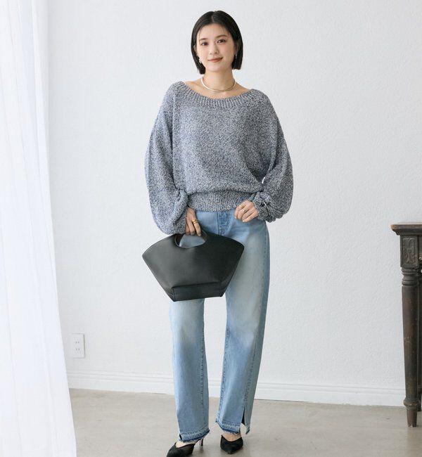  「予約【ワンショルやオフショルにも！】ペーパーMIXニット」|ニット・セーター|