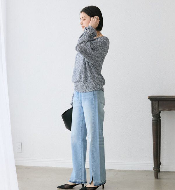  「予約【ワンショルやオフショルにも！】ペーパーMIXニット」|ニット・セーター|