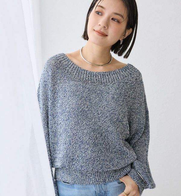  「予約【ワンショルやオフショルにも！】ペーパーMIXニット」|ニット・セーター|