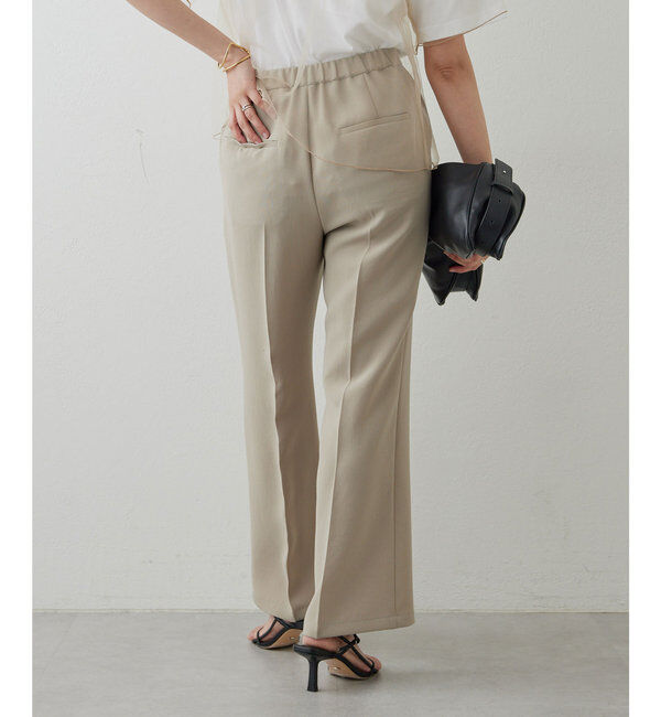  「【サイズ展開あり】ジャージーセミフレアパンツ」|スラックス|