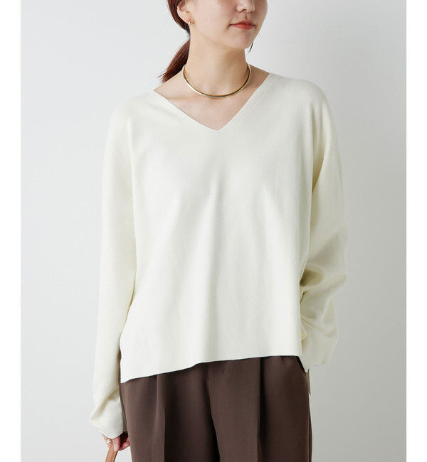  「総針Vネックニット」|ニット・セーター|