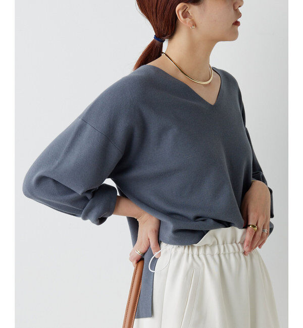  「総針Vネックニット」|ニット・セーター|