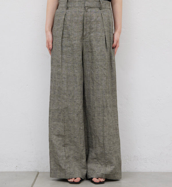  「【HERITANOVUM】チェックベルトパンツ」|チノ|