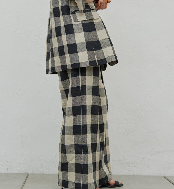  「【HERITANOVUM】チェックベルトパンツ」|チノ|