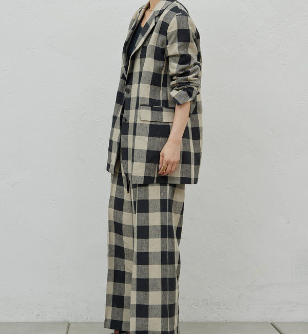  「【HERITANOVUM】チェックベルトパンツ」|チノ|