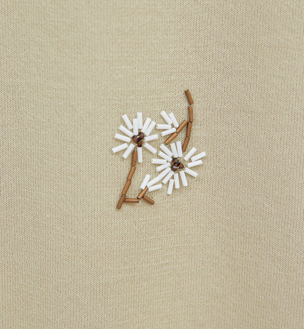  「【HERITANOVUM】シアーエンブロイダリーノースリーブニット」|ニット・セーター|