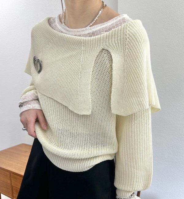  「BIGカラー畦ニット」|ニット・セーター|