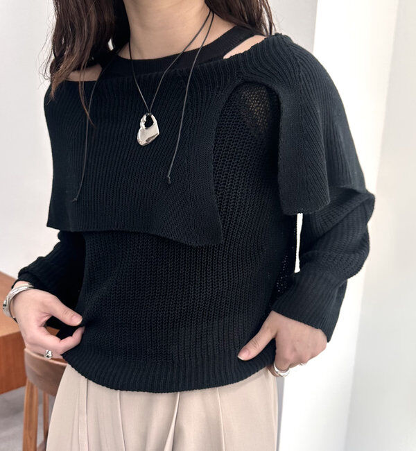  「BIGカラー畦ニット」|ニット・セーター|