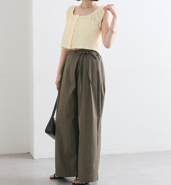  「ラップタックワイドパンツ」|チノ|