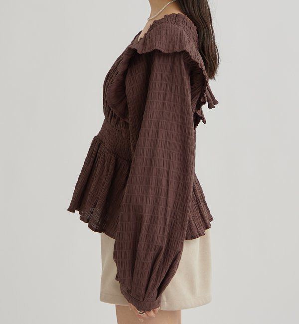  「スクエアシャーリングブラウス」|シャツ・ブラウス|