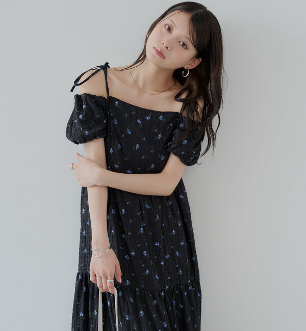  「2wayスリーブフラワーロングワンピース」|ワンピース|