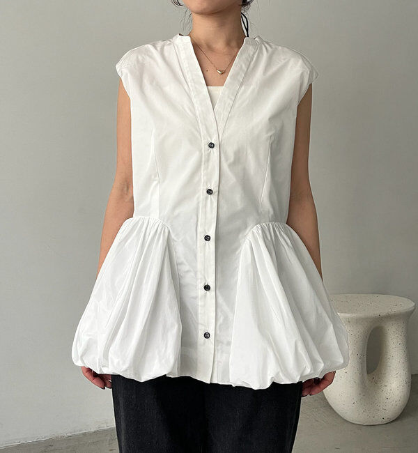  「〈VERSEAU/ヴェルソー〉バルーンペプラムシャツ」|シャツ・ブラウス|