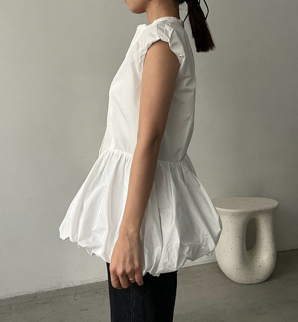  「〈VERSEAU/ヴェルソー〉バルーンペプラムシャツ」|シャツ・ブラウス|